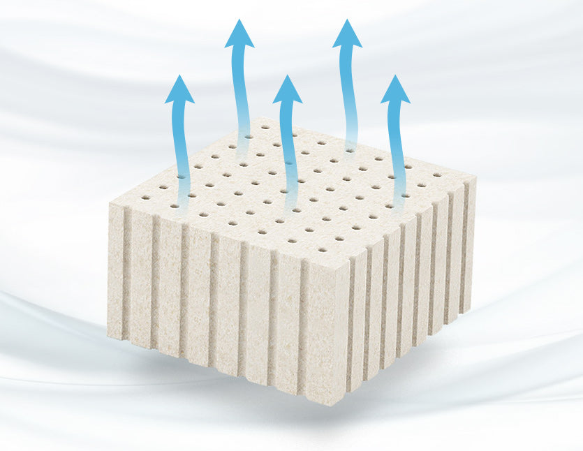 Use latex mattress with open cells and pinholes for a cool night sleep