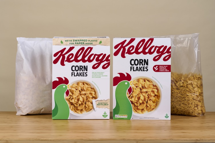 Kellogg's Changes the packaging from Plastic to Paper.